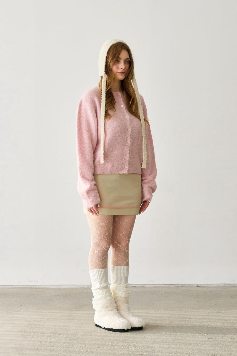 CLASSIC BUTTON CARDIGAN PINK