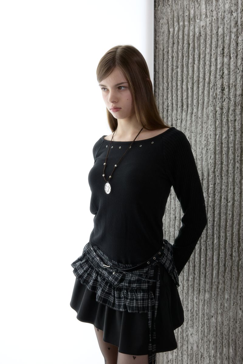 MINI CHECK LAYERED SKIRT
