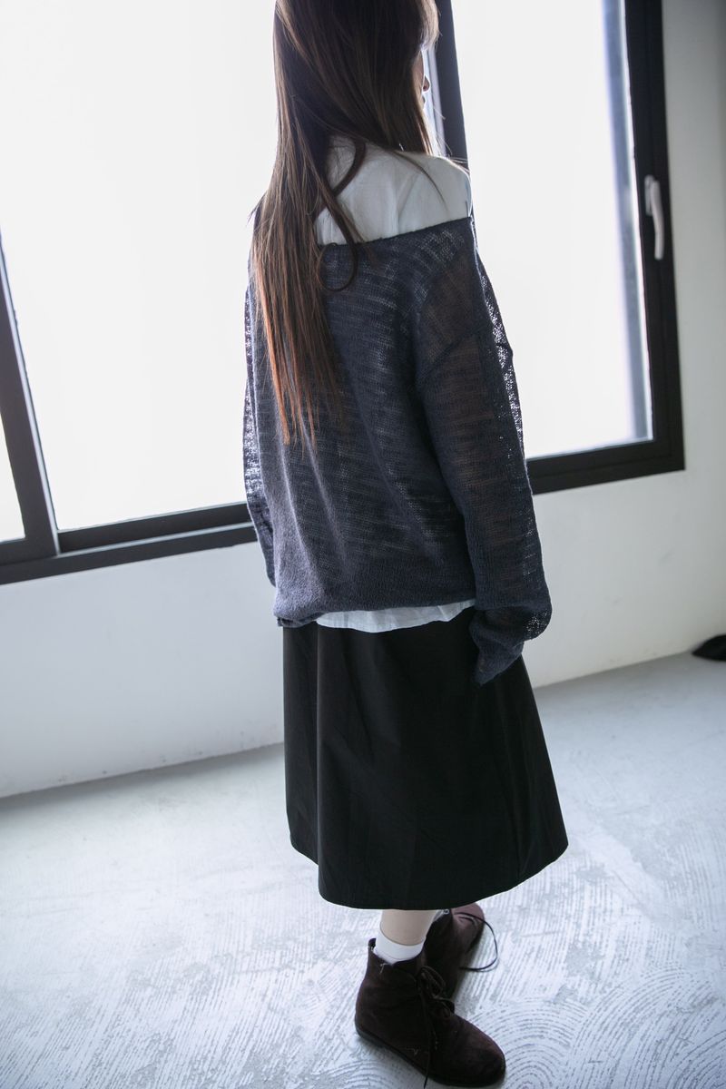 soft slub loose knit top(2colors)