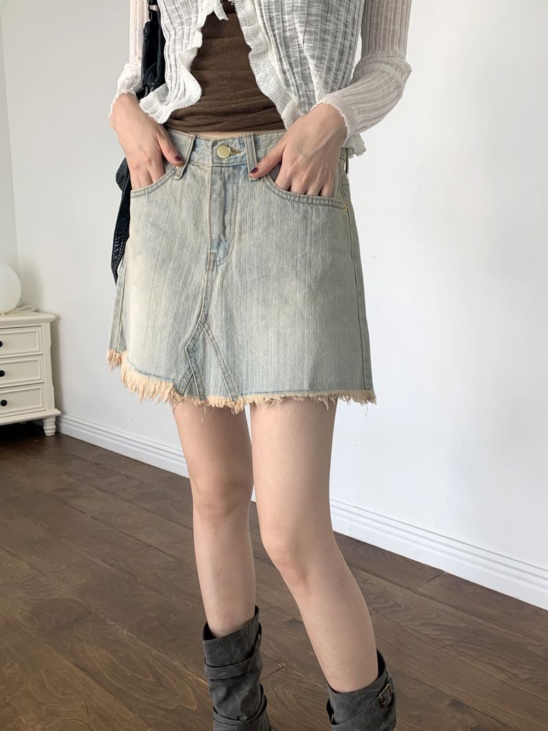 Rattan Vintage Washed Surgical Mini Skirt
