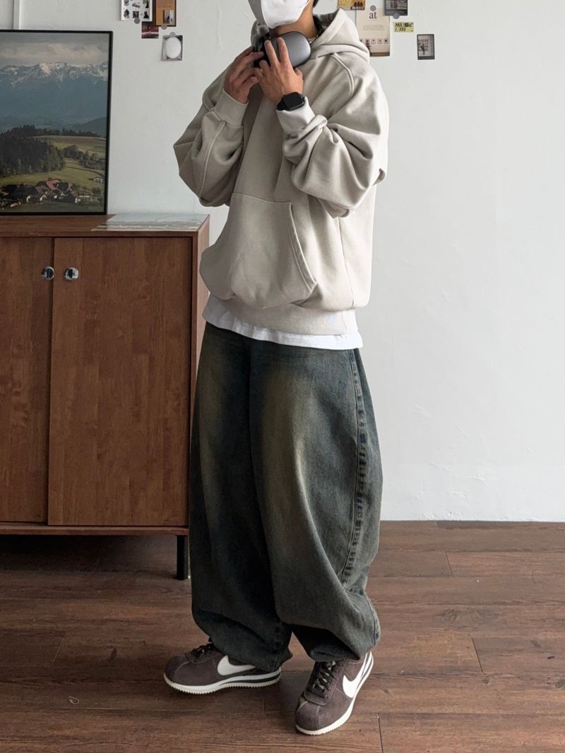 Natural balloon denim pants (3color)