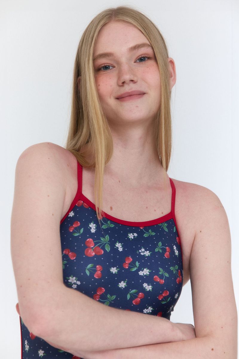 [Cherry Bomb_navy] One Piece Swimsuit