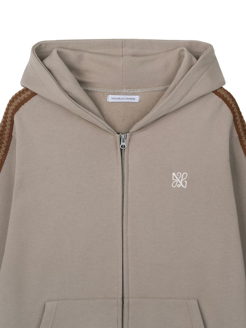 Asel Hooded zip-up Beige