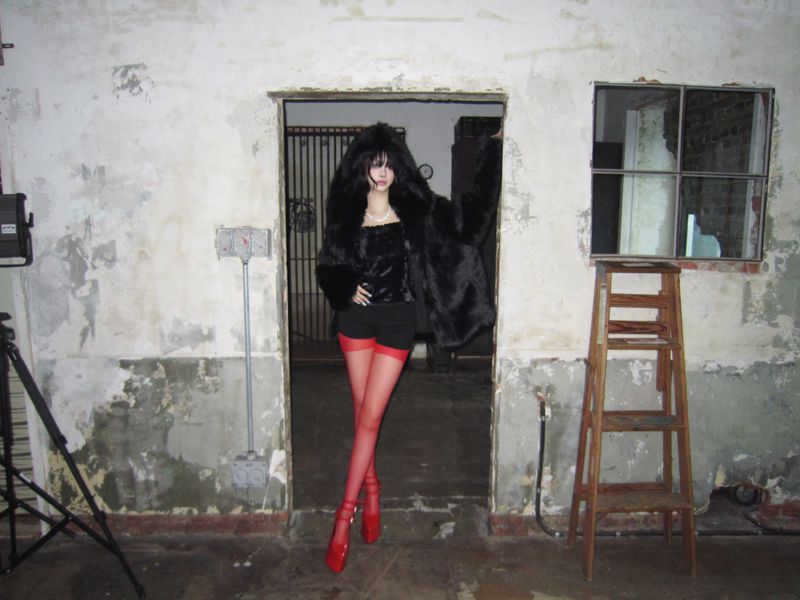 Deni red stockings