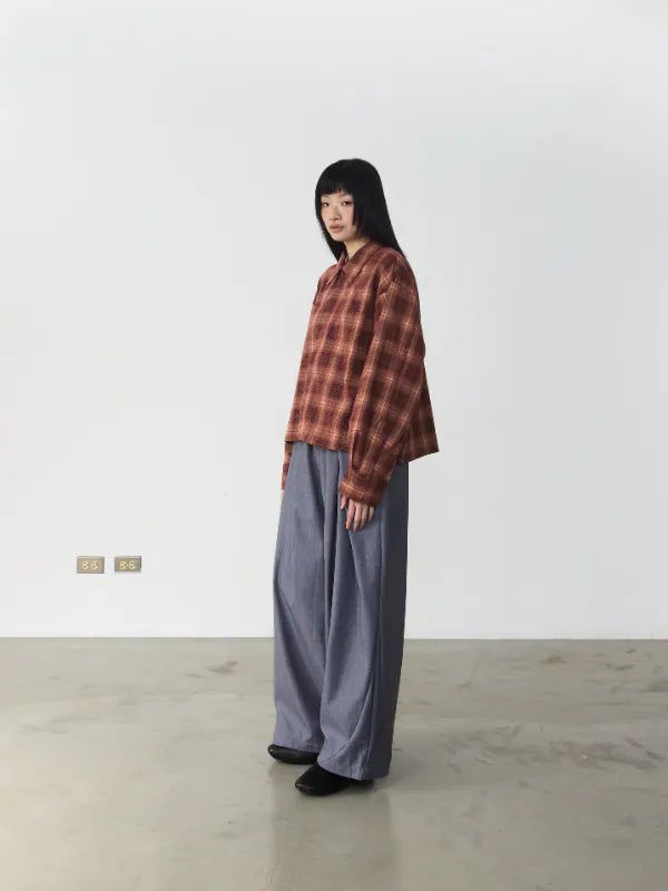 TP1 Brushed Boxy Plaid Shirt