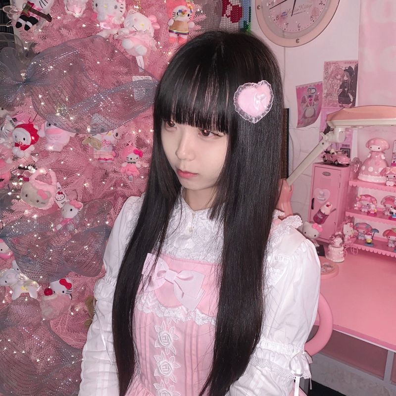 fluffy hair clip-baby heart