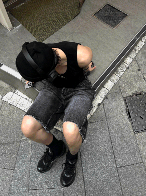 Black Washed Denim Bermuda Shorts Pants