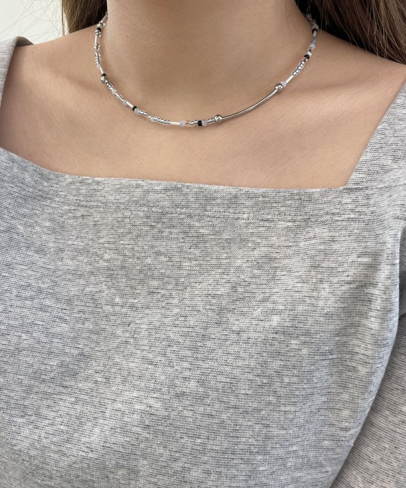 mix steel stick necklace