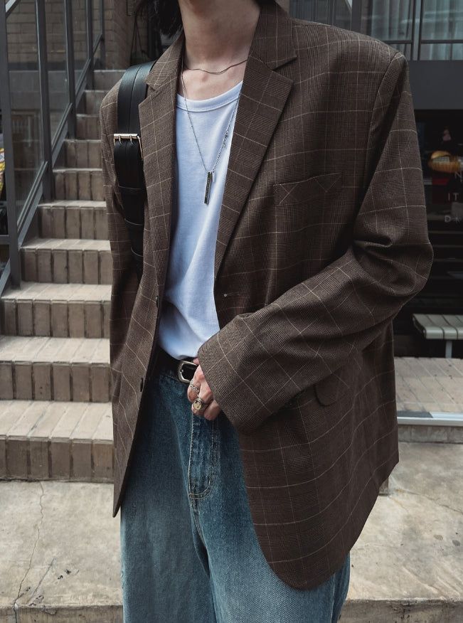 Laurent Over Check Blazer