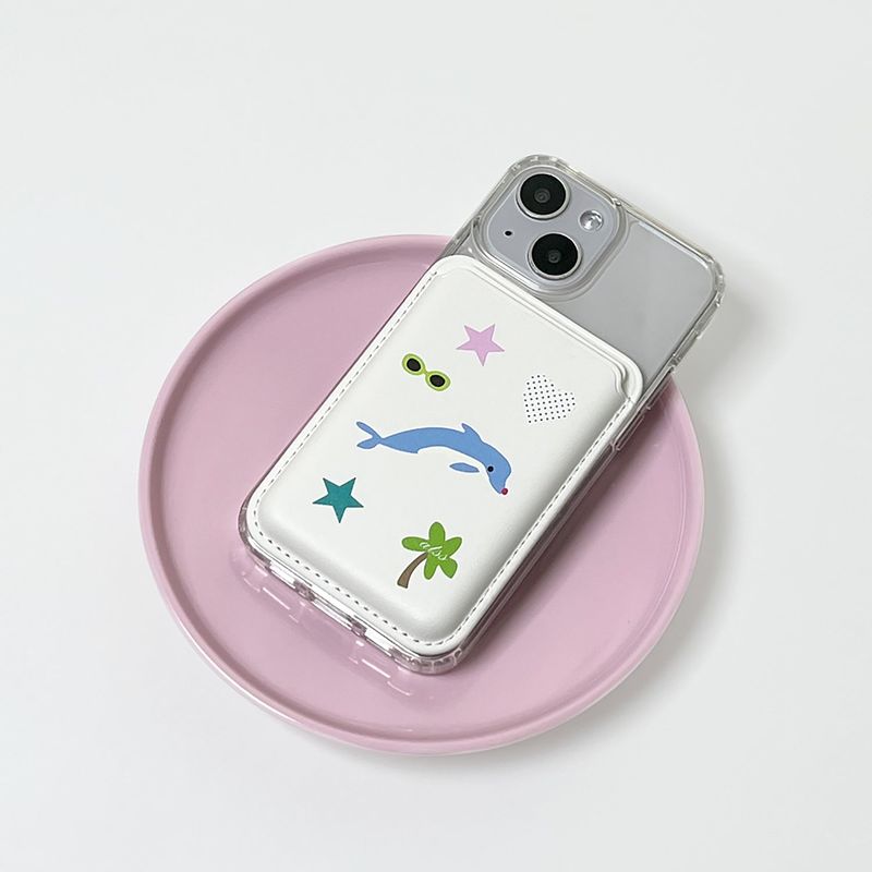 allthesamestudio（オールザセイムスタジオ）の「dolphin white leather card wallet set（Smartphone Accessories）」