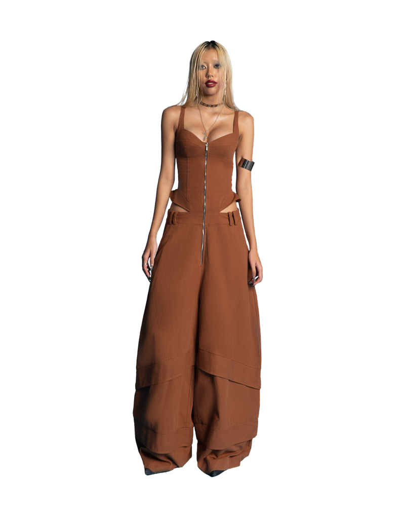 TATICHU（タティチュ）の「Puzzle Cupped & Wide Long Leg Jumpsuit（Tops）」