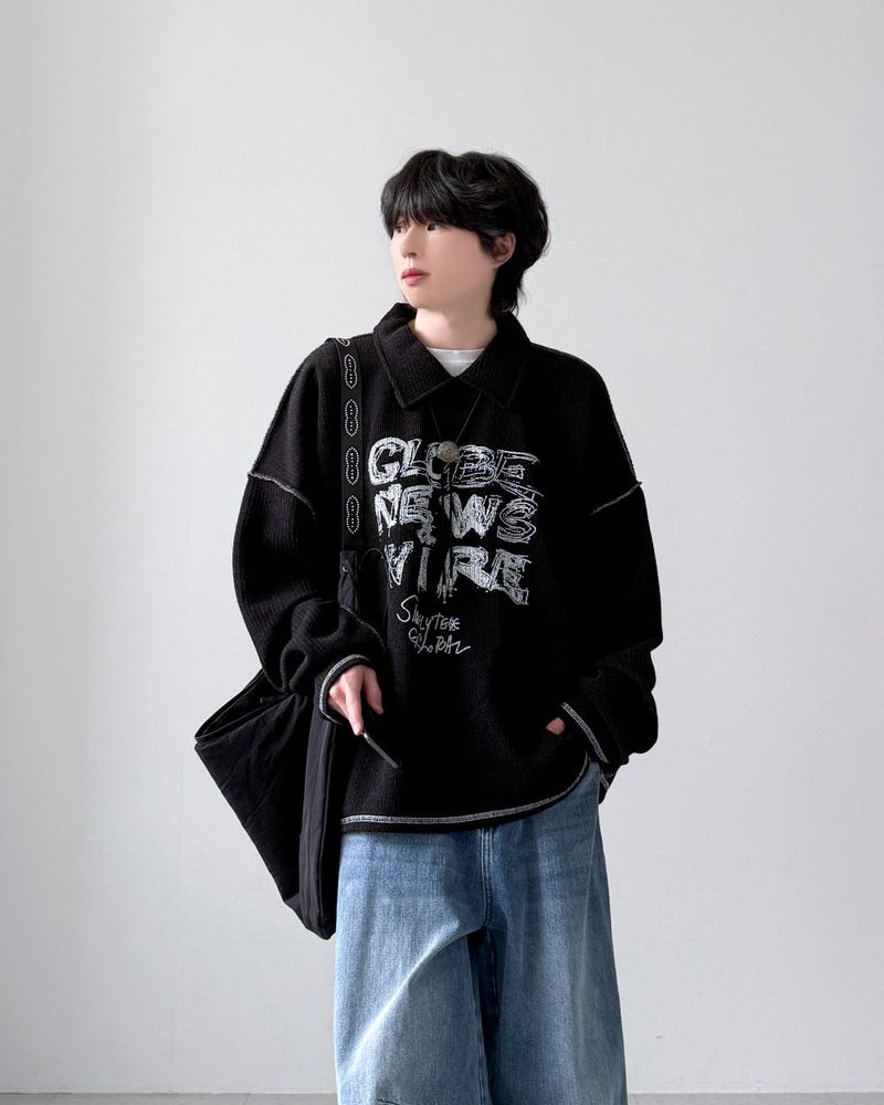 Finish Collar Knit T-shirt