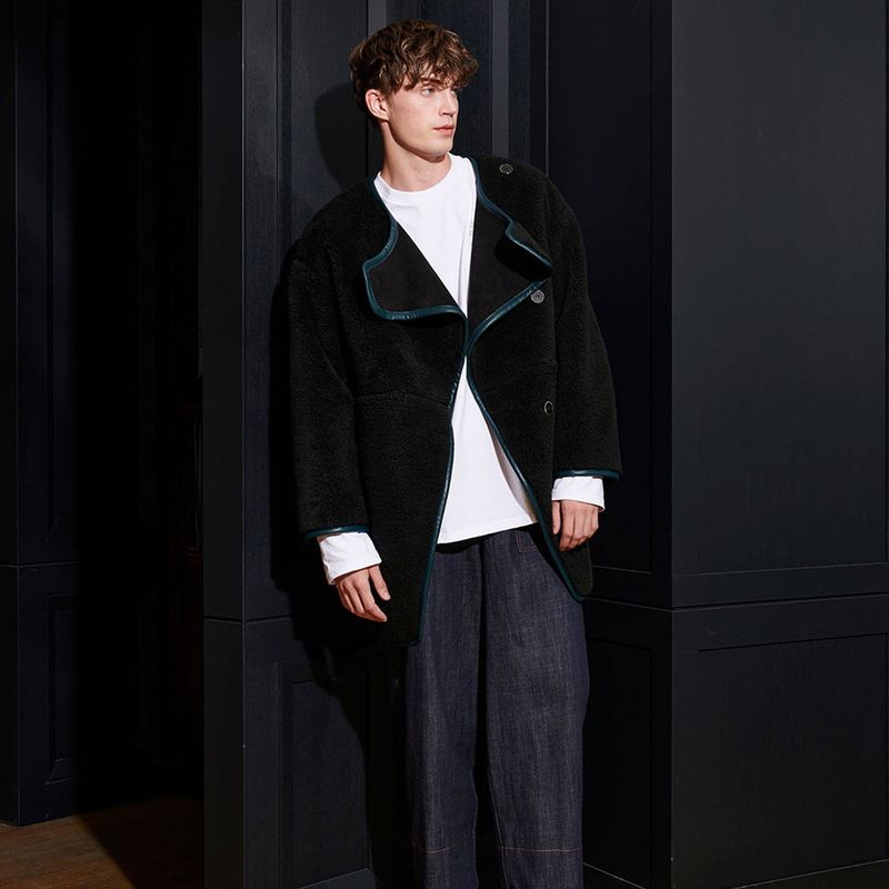  JOSHUA SHERPA COAT, BLACK