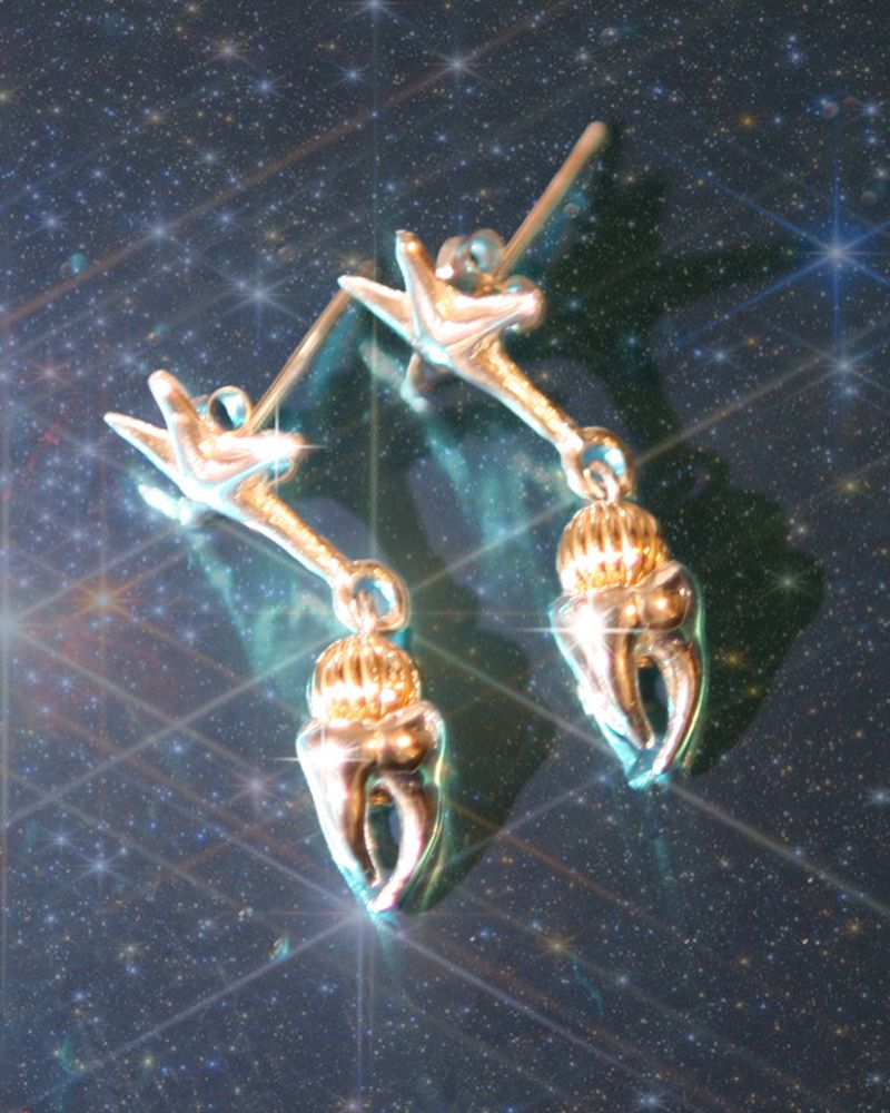 【MADE】Starry Baby Teeth Earrings (14KGF)