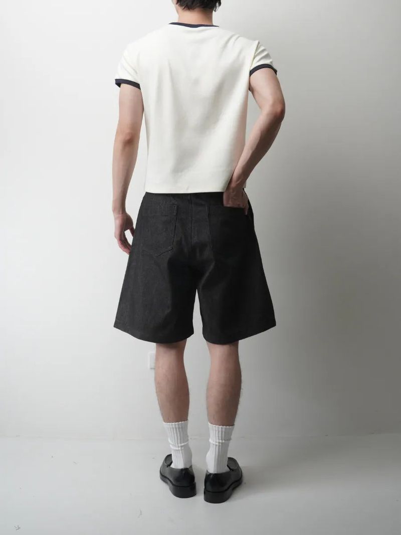 PT8 Pleated Denim Shorts