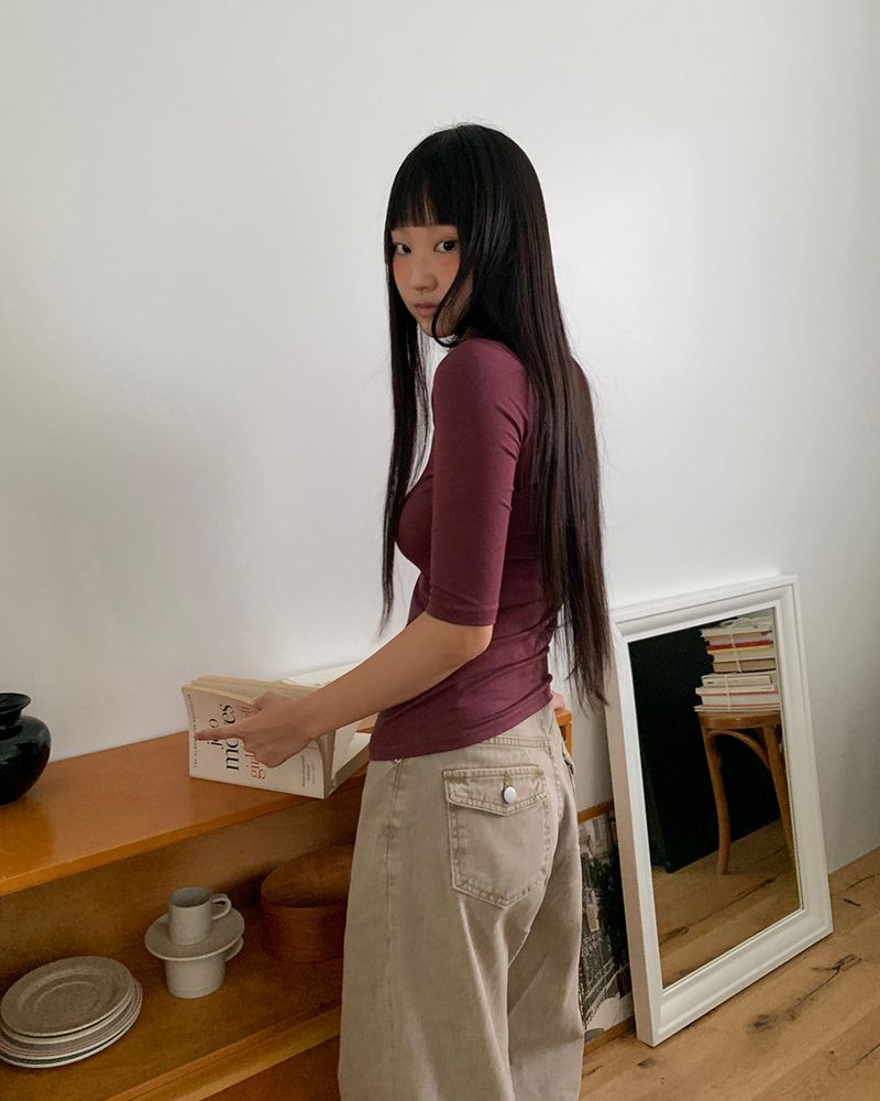 Carcl wide long cotton pants