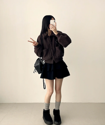 Mori soft fleece pocket jacket