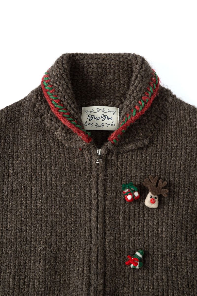 Winter Charm Zip-up Jacket [Brown]