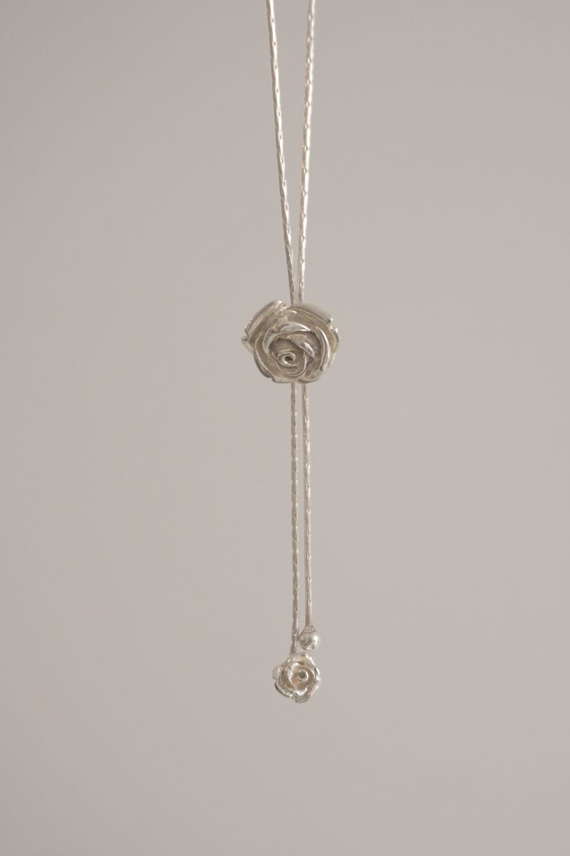 [MADE]DOUBLE FLOWER DROP NECKLACE