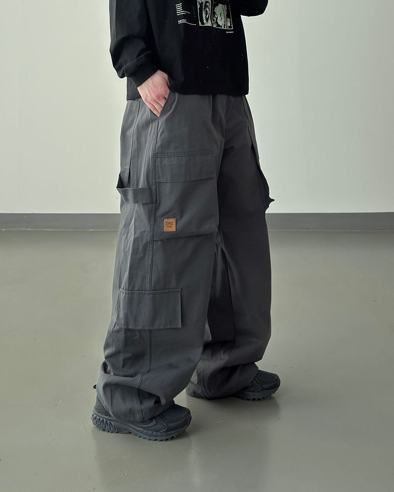 Utility Patch Wide Cargo Pants