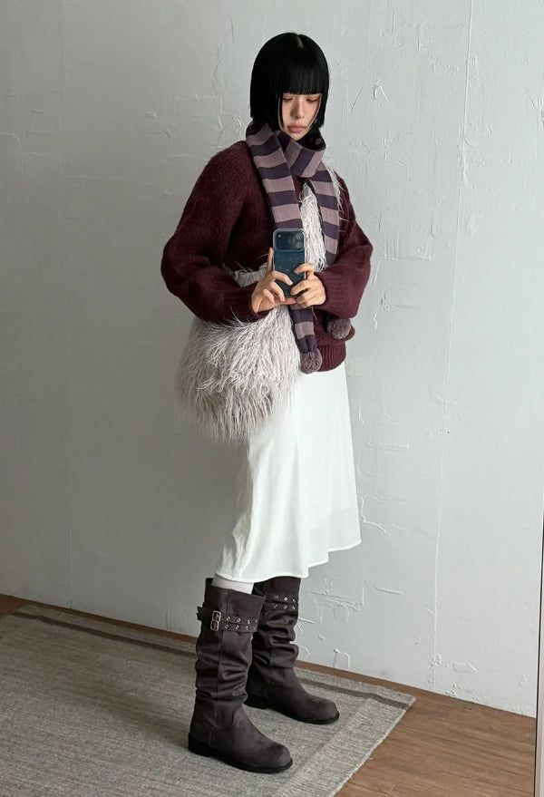 VELVET SHINE MIDI SKIRT 