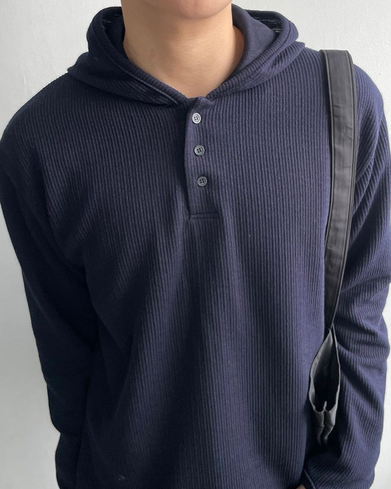 Polz Rib Henley Hoodie