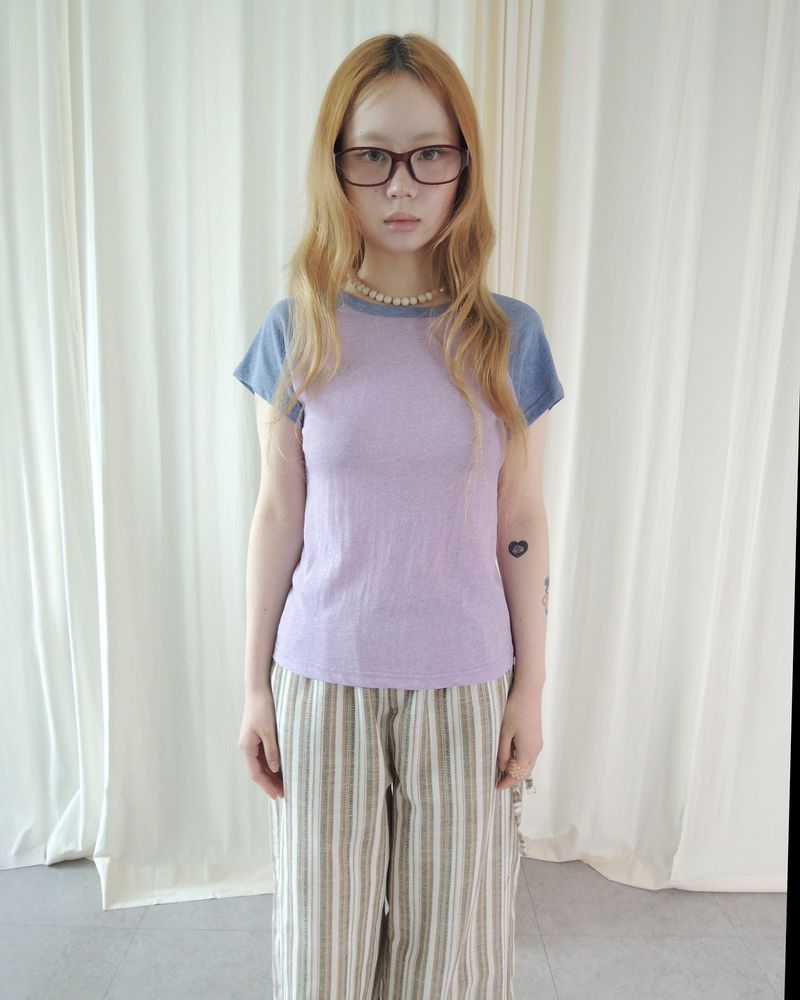 HEATHER RAGLAN SHORT SLEEVE T-SHIRT