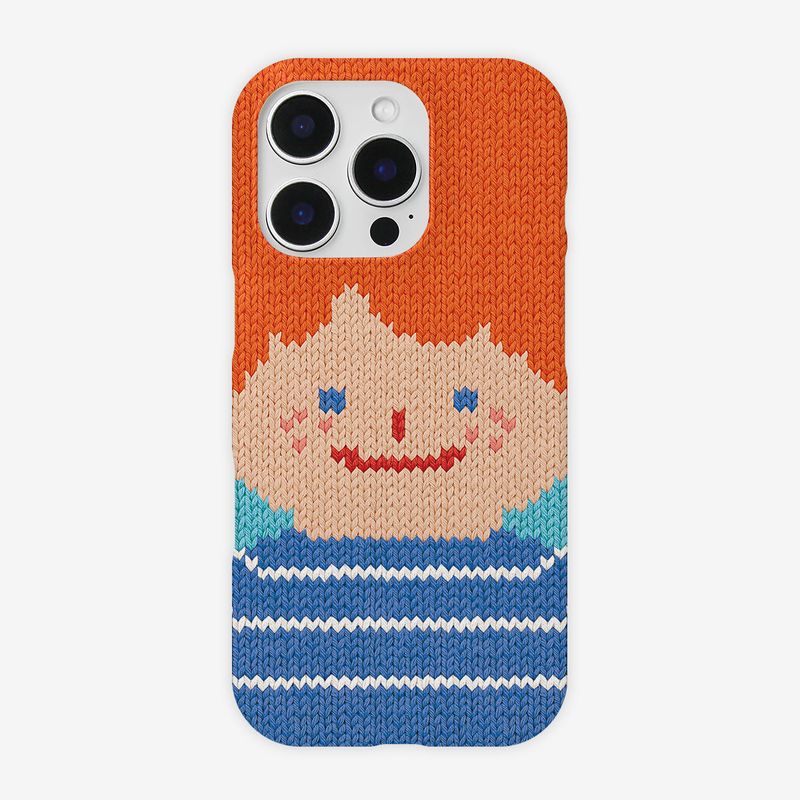 SMILEY FACE HARD CASE - VER.2 (+HAIR KEYRING SET) - ORANGE