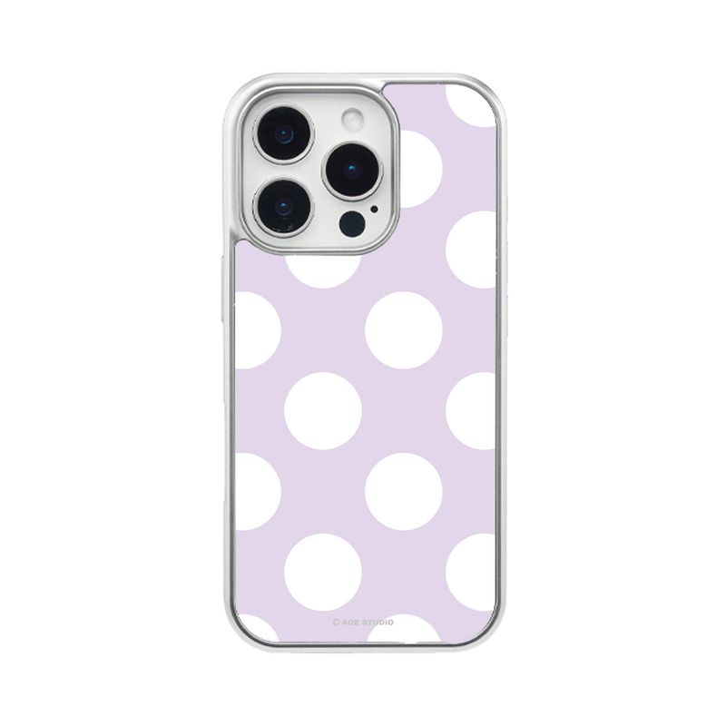 [MADE] silver big dot epoxy bumper case - taro bubble