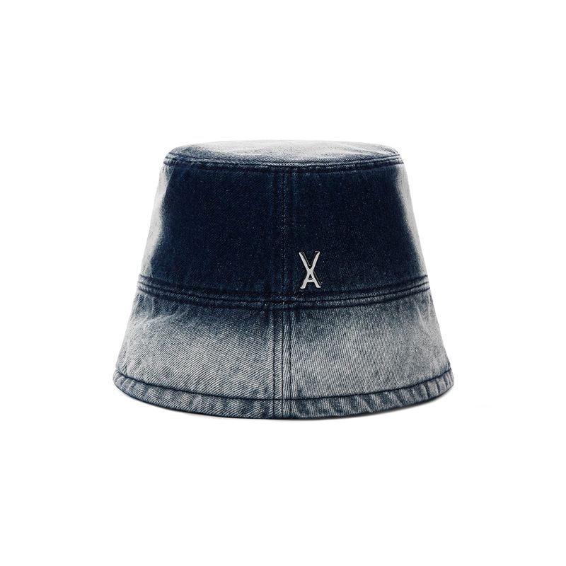 VA Stud Over Dying Denim Drop Bucket Hat / Indigo