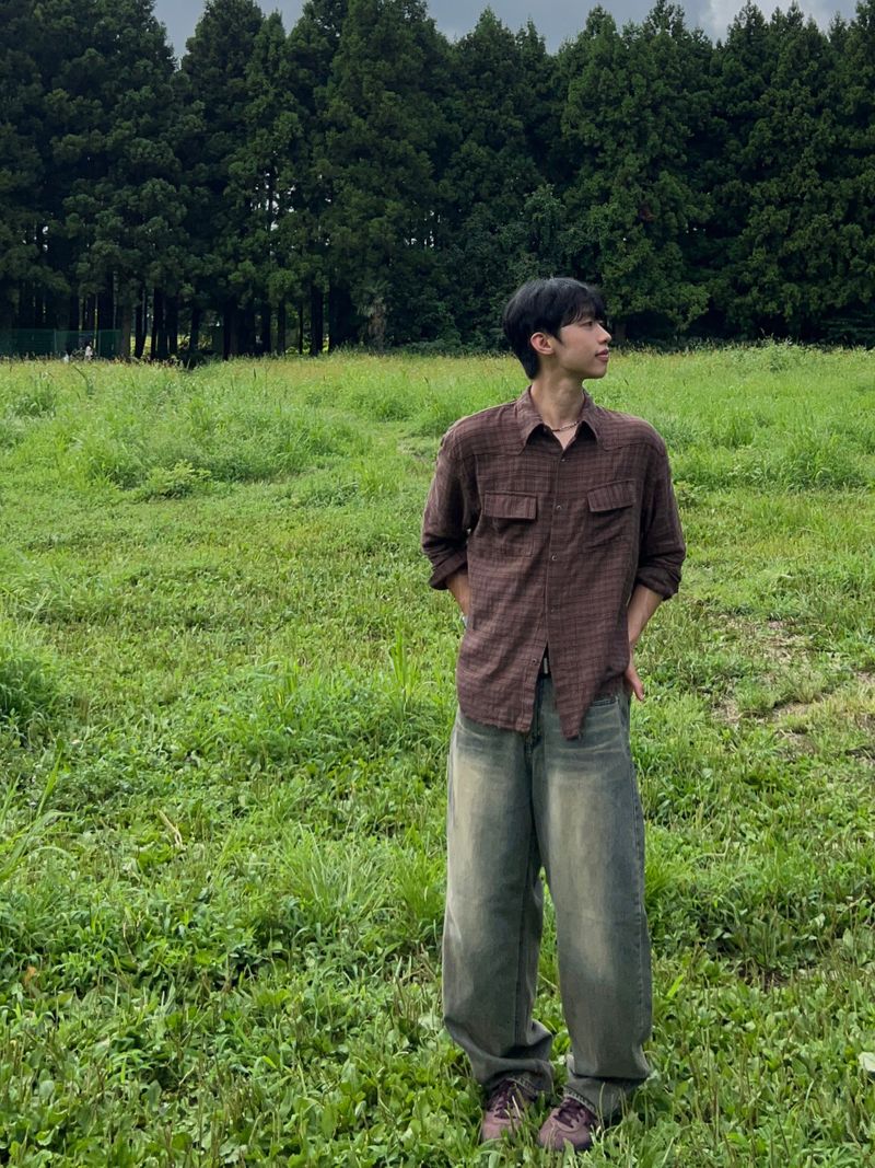 Ravi Raw-Edge Check Shirt (4 Colors)
