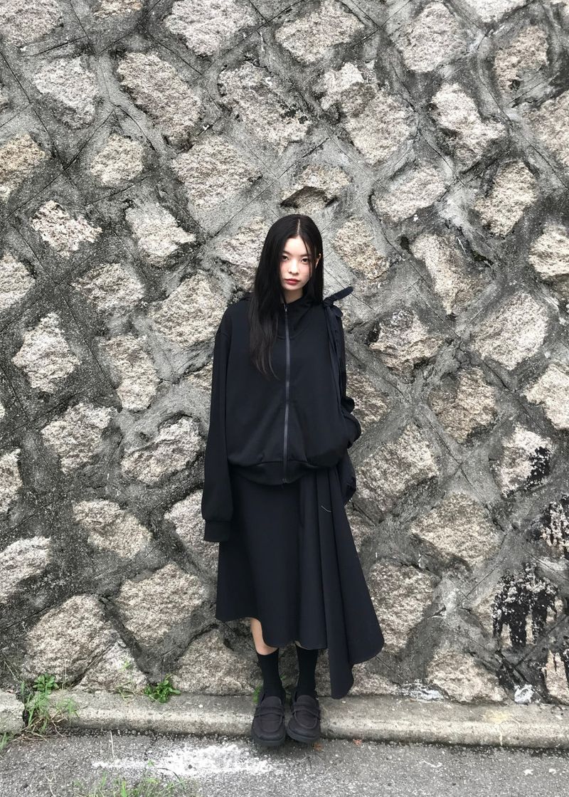 WOOHWA(ウファ)の「 HIGHNECK CROP HOODIE ZIP-UP(Jackets/Outerwear)」