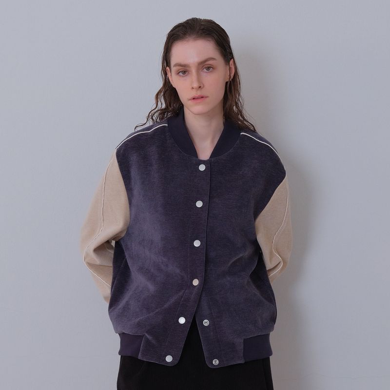 Navy/Cream Two Tone Varsity Jacket