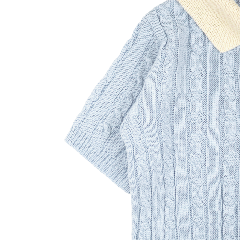 PREPPY COLLAR HALF KNIT