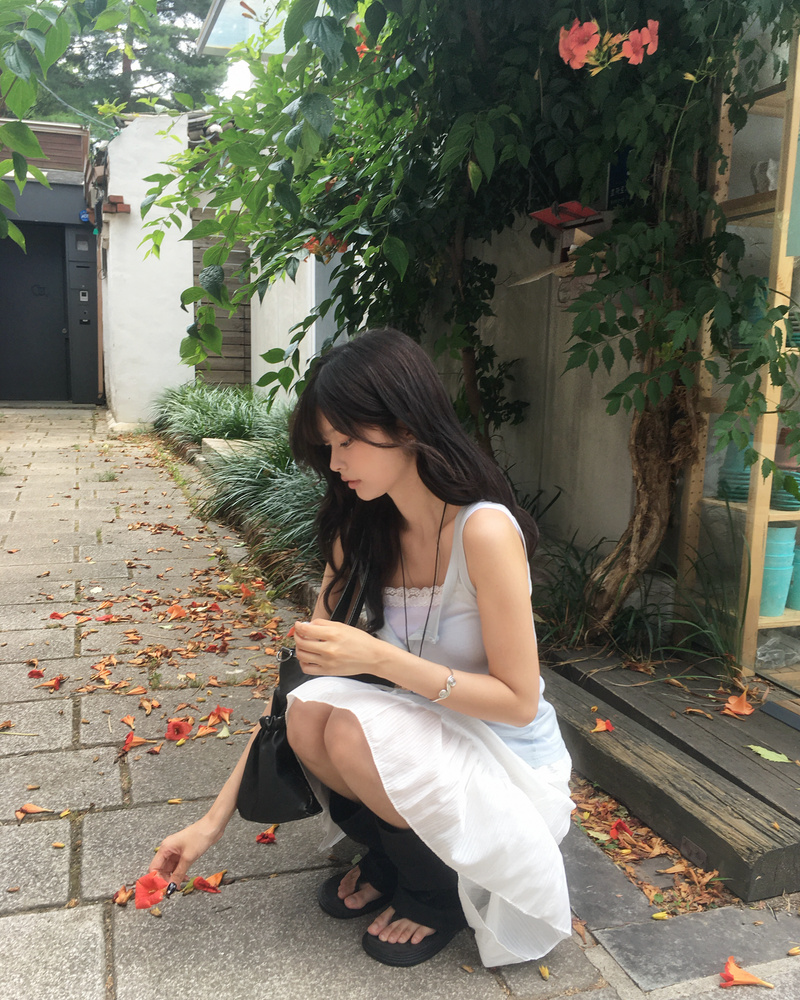Tencel button sleeveless