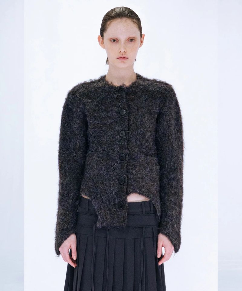 VIAVANDA（ヴィアヴァンダ）の「CUTTING MOHAIR KNIT CARDIGAN（Tops）」