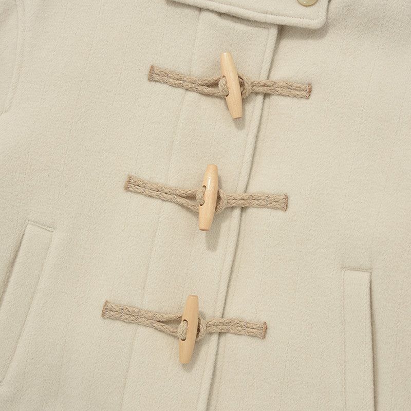 CHERRY HOODIE HALF DUFFLE COAT [IVORY]
