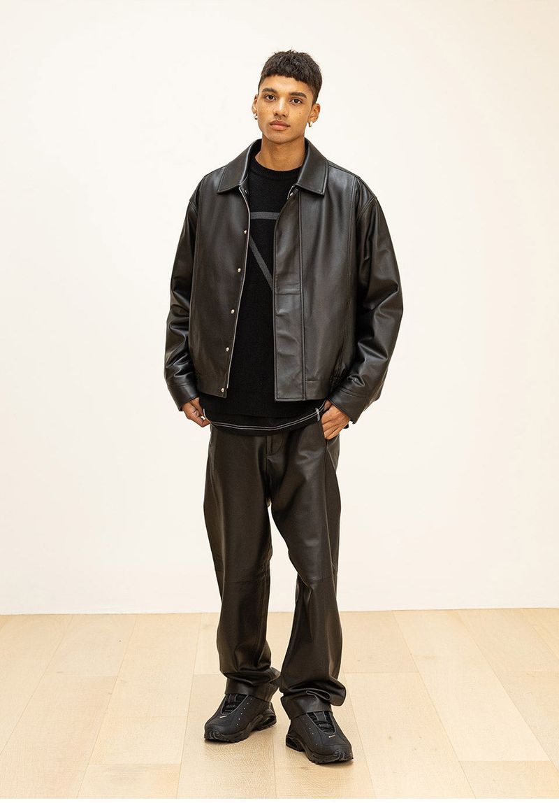 LAMSKIN OVERFIT BOMBER JACKET