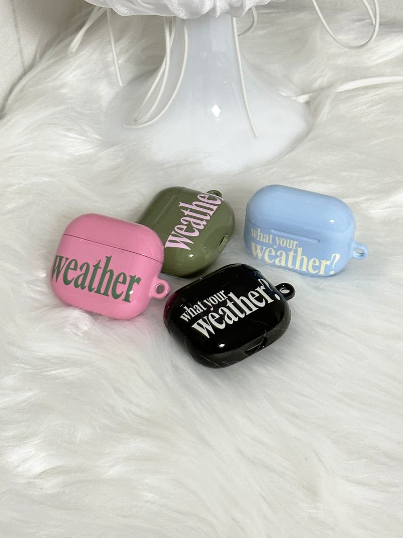weather Airpods case-pink(green)