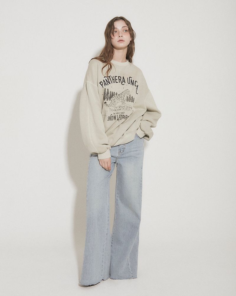 SNOW LEOPARD PRINT SWEATSHIRT [normal] [BEIGE]