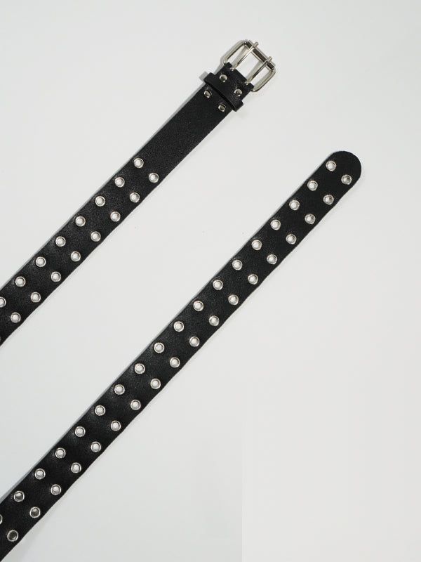 (UNISEX) Double Line Leather Belt