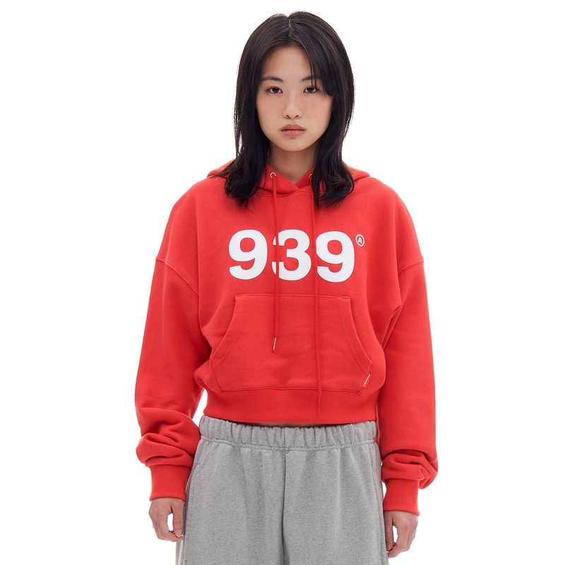 ARCHIVE BOLD(アーカイブボールド)の「939 LOGO CROP HOOD (RED)(Tops)」