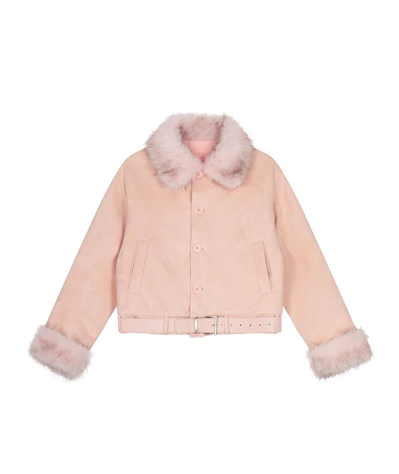 Cozy&Kitsch（コージーアンドキッチ）の「Miel Fur Belt Jacket（Jackets/Outerwear）」