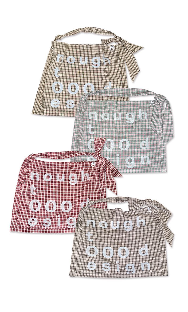 000Design Cotton Check Tie Bag / Mint