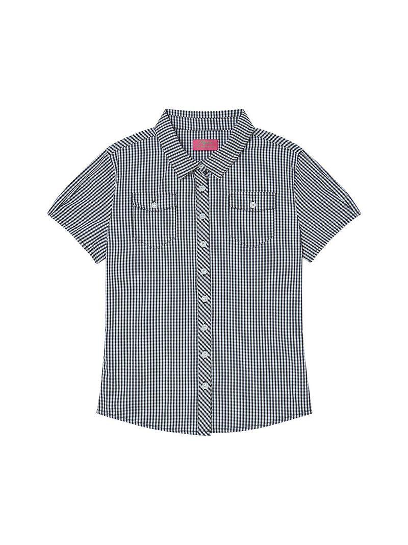 CHECK BLOUSE NAVY