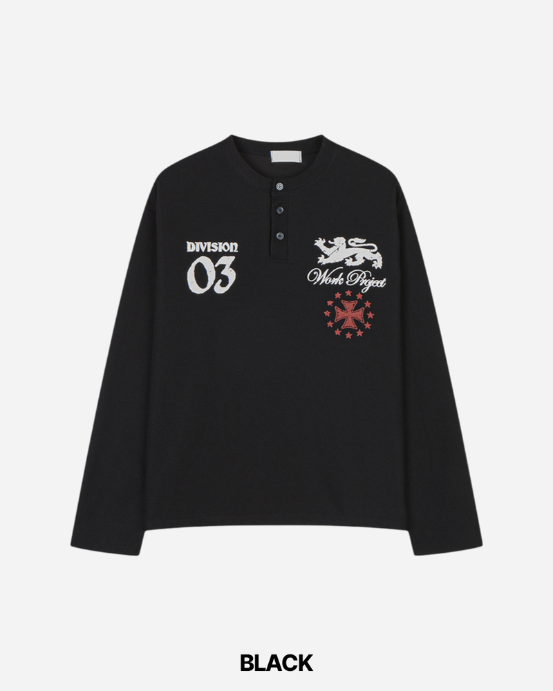 Kingdom Henley Neck Waffle Long Sleeve