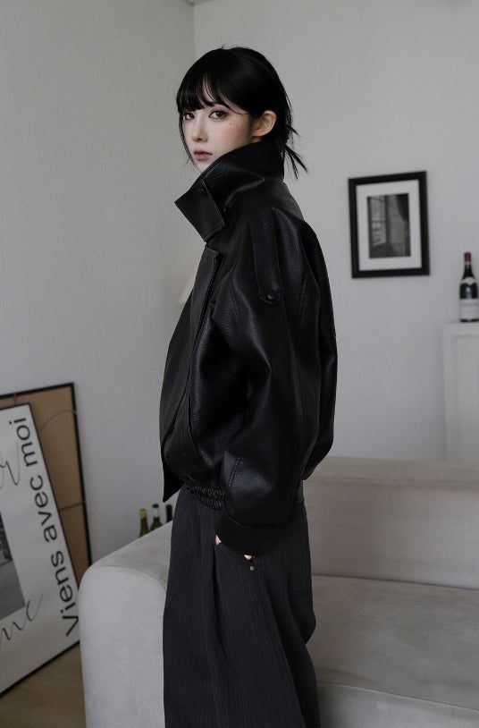 26SS★ [ EEUN MADE] Biker clip leather jumper