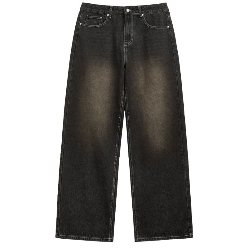 Basic washing denim pants (dark black)