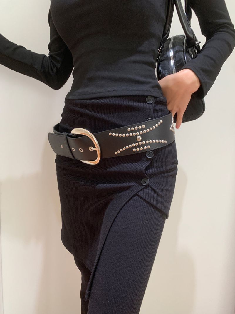Sway Unbalanced Wrap Button Ribbed Bootcut Pants