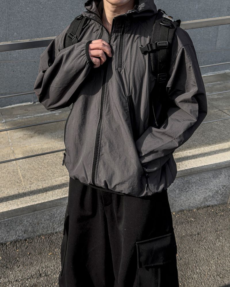 CALVET Zip-Up Hooded Windbreaker